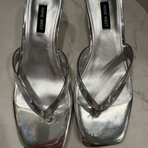 Nine West Metallic Silver Sandals
